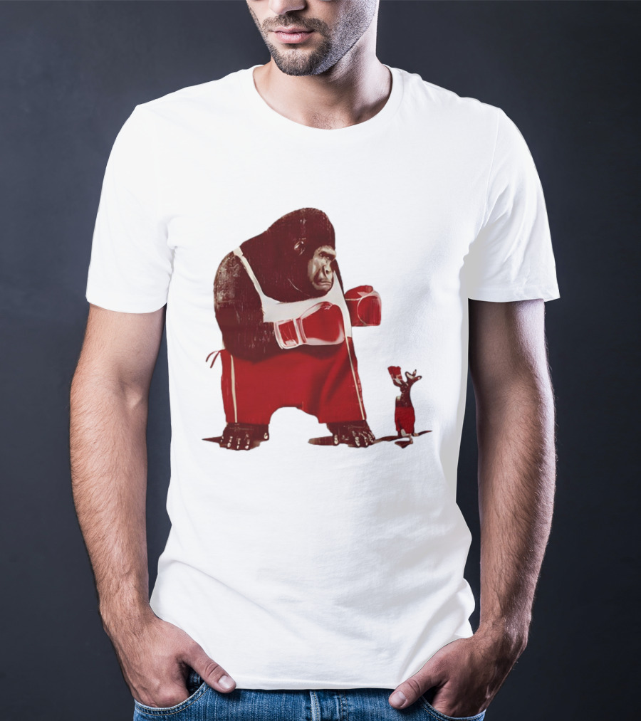 Gorilla Boxing Kangaroo Showdown In Red Boxing Gear T-Shirt