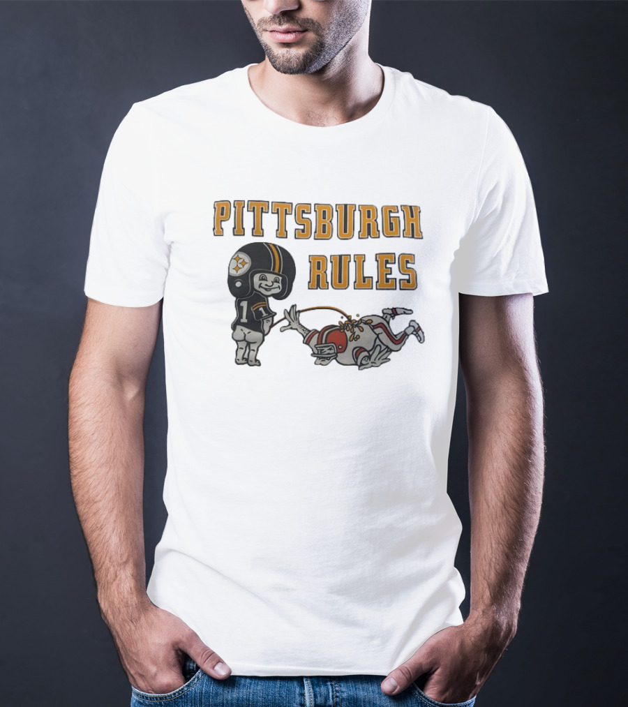 Pittsburgh Rules Steelers Peeing Cleveland Browns T-Shirt