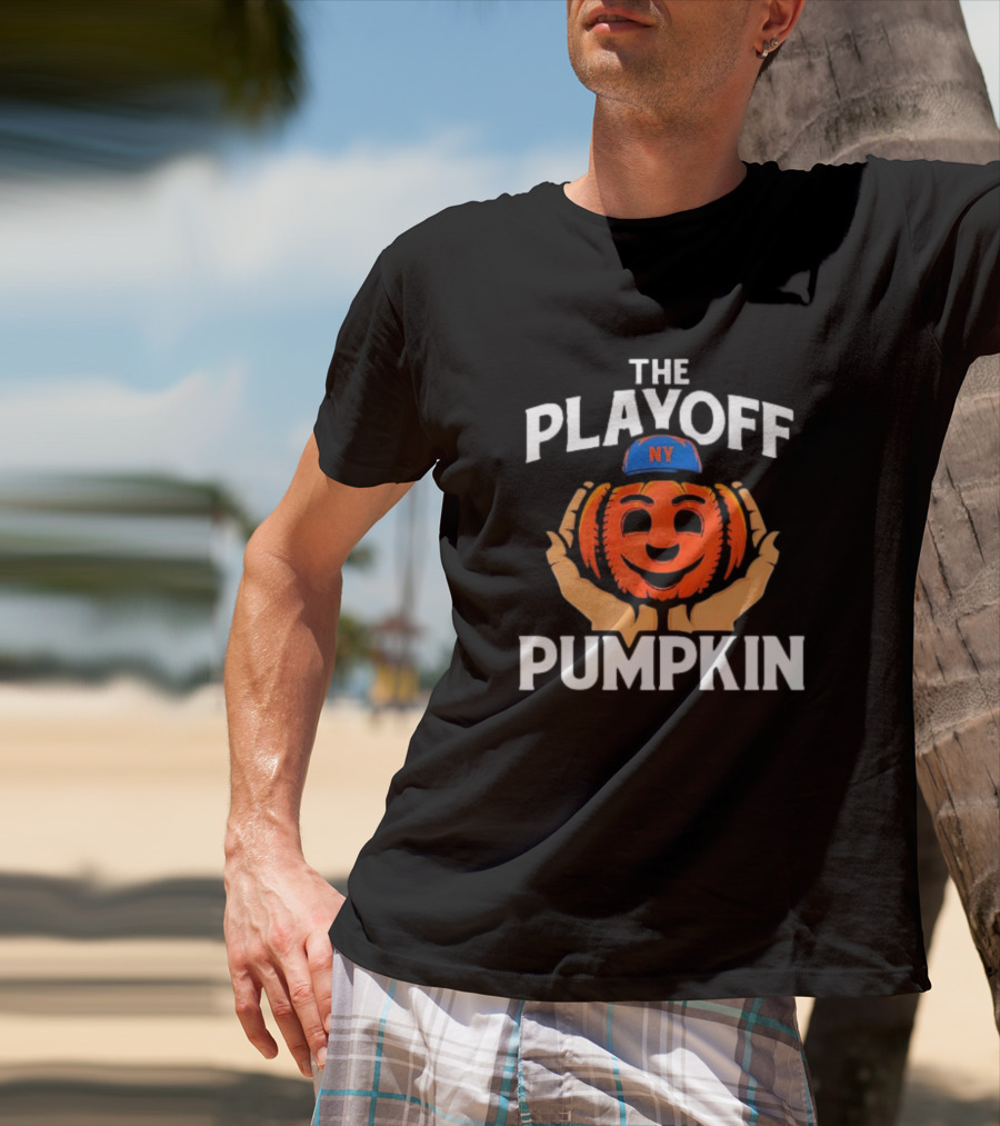 New York Mets Playoff Pumpkin Baseball T-Shirt