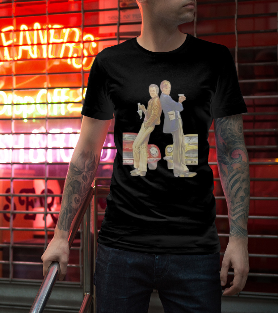 Retro The Persuaders Vintage TV Series Classic Cool Style With Cars T-Shirt
