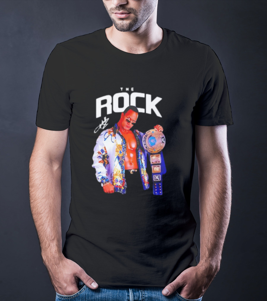 The Rock Wrestlemania Champion Medium Signature T-Shirt