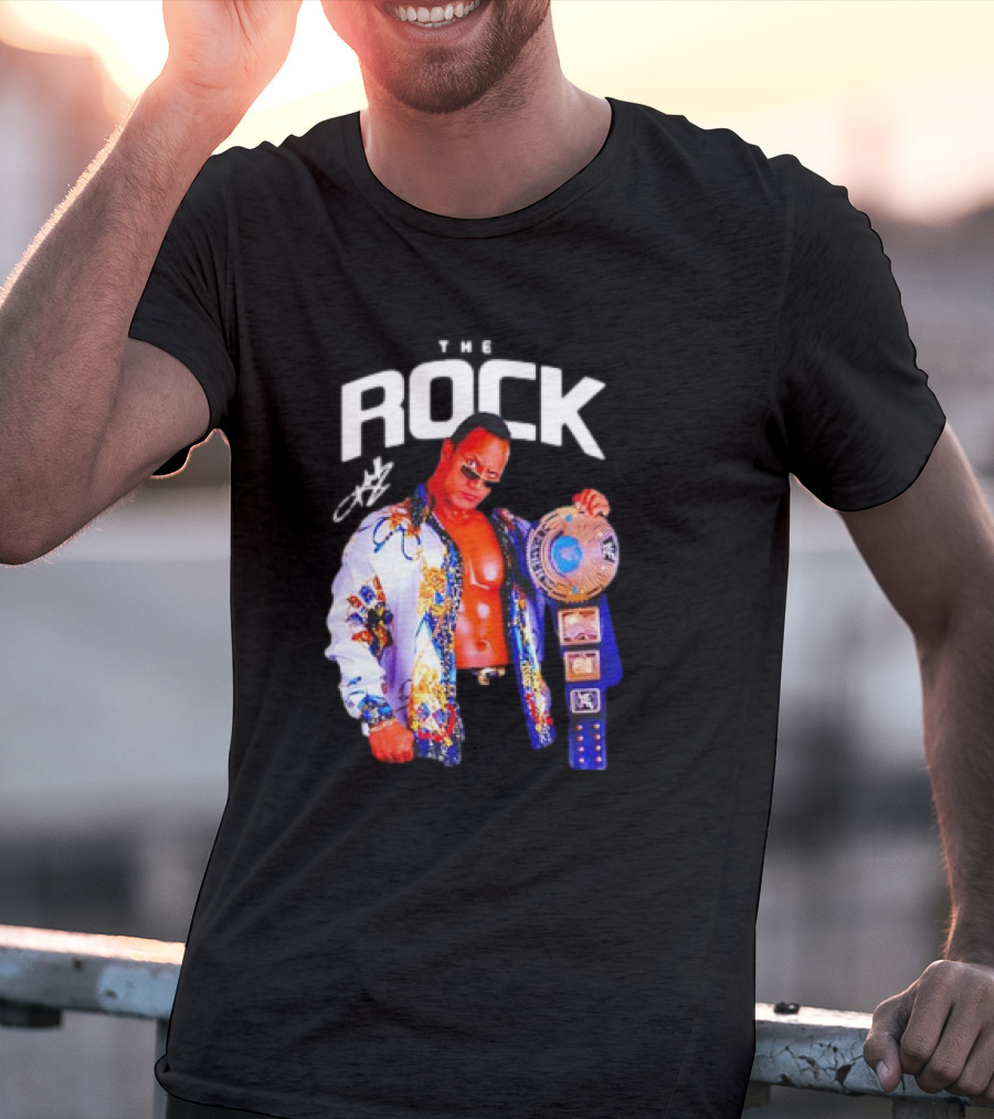 The Rock Wrestlemania Champion Medium Signature T-Shirt