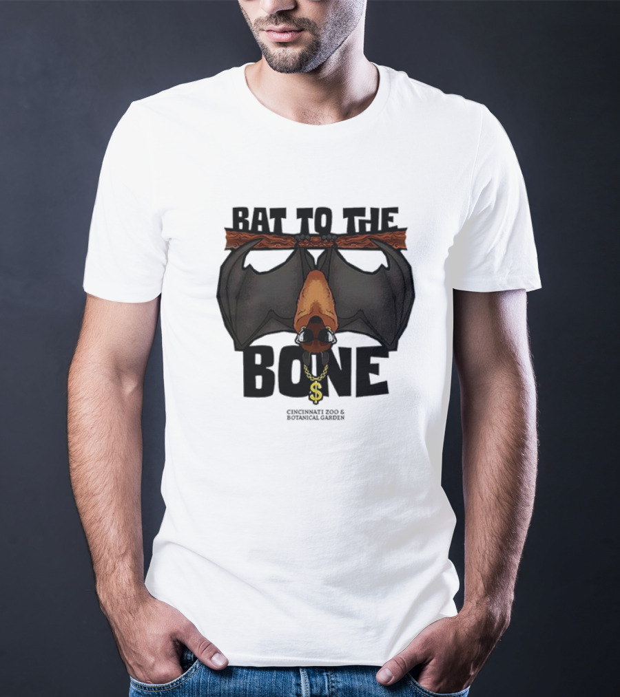 Bat To The Bone Cincinnati Zoo And Botanical Garden Bat Hanging With Dollar Sign Necklace T-Shirt