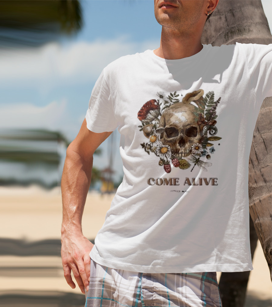 Come Alive Skull Ezekiel 37 Vintage Floral Elements T-Shirt