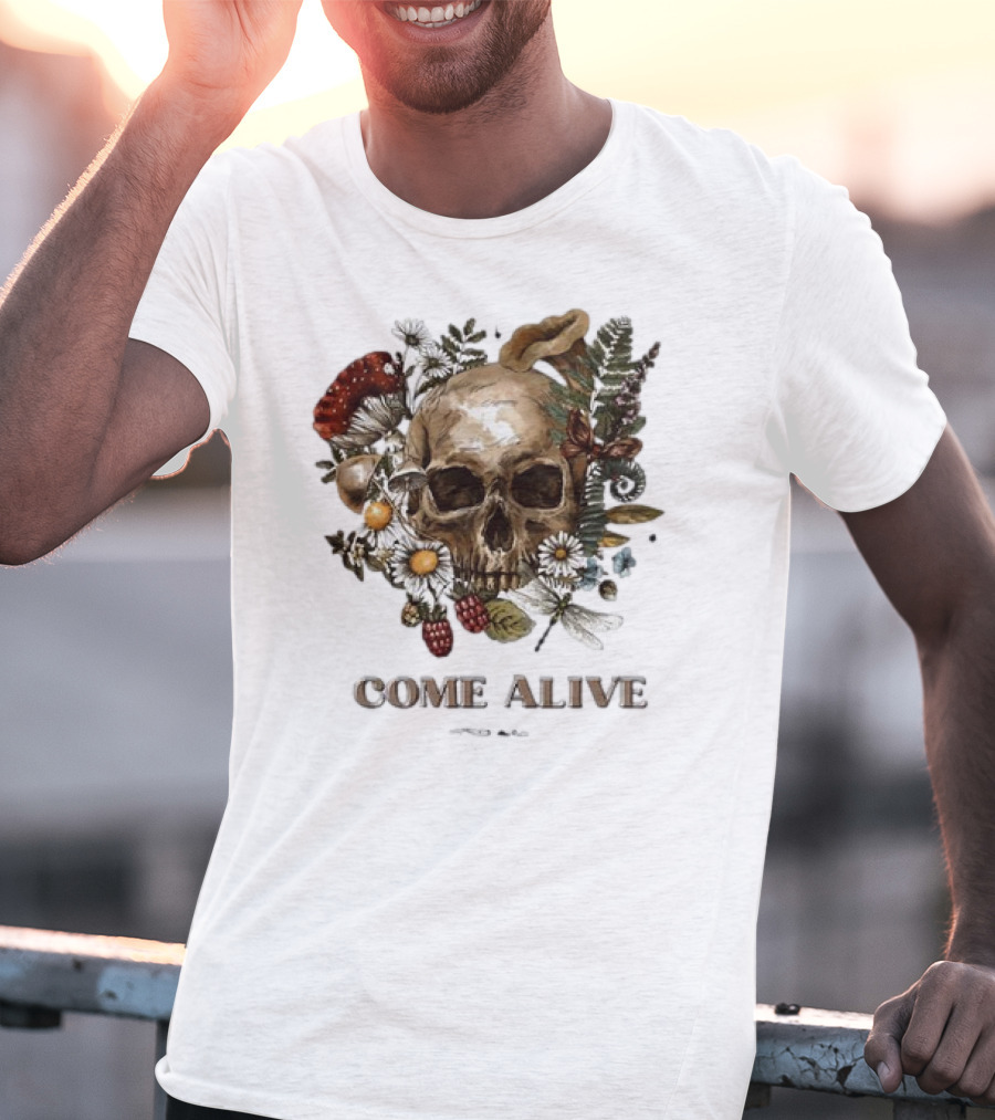 Come Alive Skull Ezekiel 37 Vintage Floral Elements T-Shirt