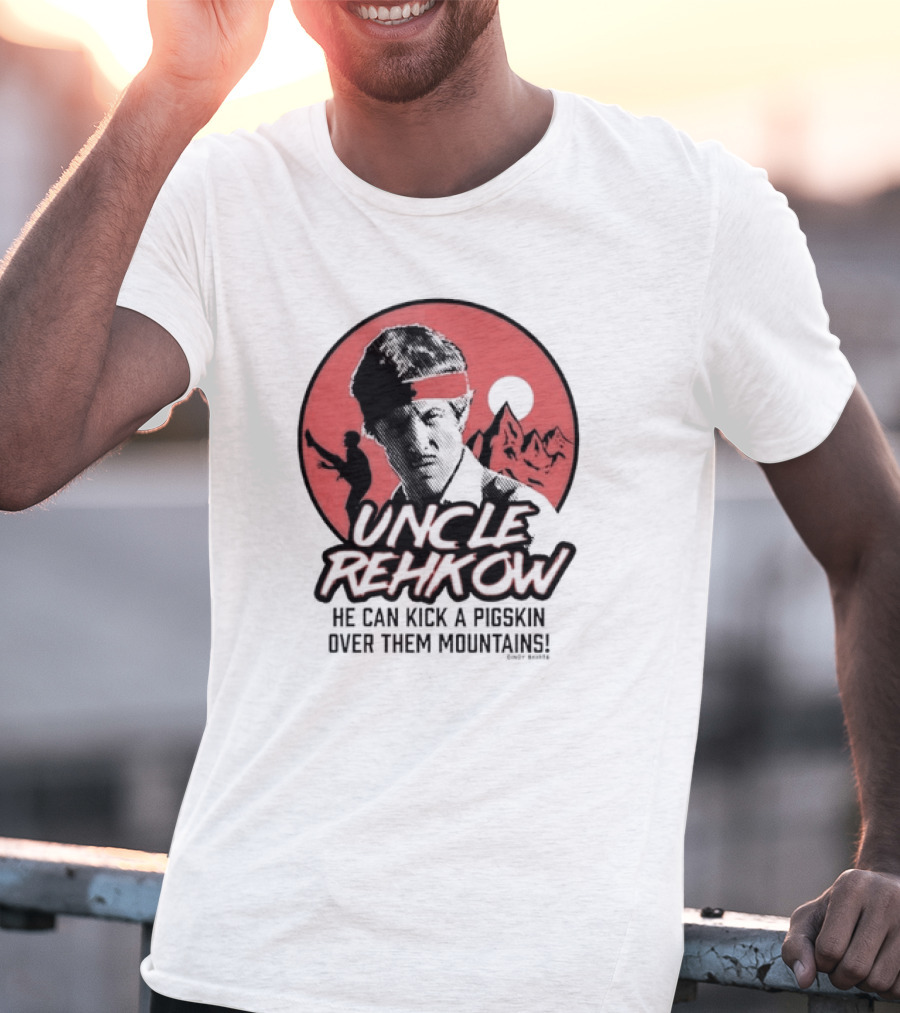 Uncle Rehkow He Can Kick A Pigskin Over Them Mountains Retro Vintage Karate T-Shirt