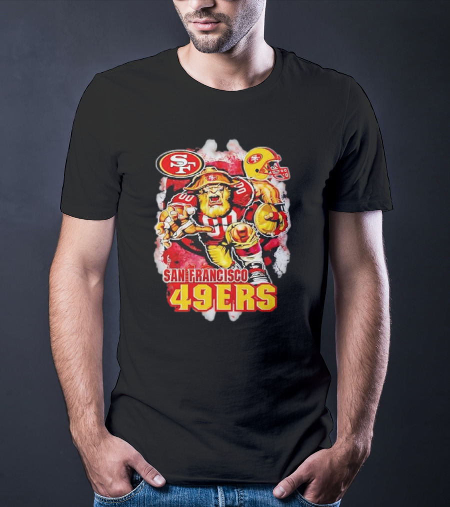 San Francisco 49ers NFL Fierce Lion Mascot Graphic For Fans T-Shirt