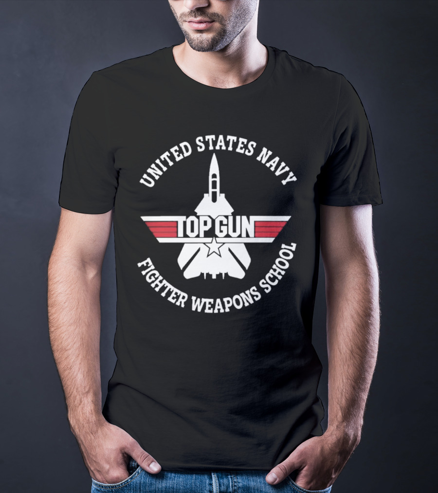 United States Navy Fighter Weapons School Top Gun Jet Emblem T-Shirt