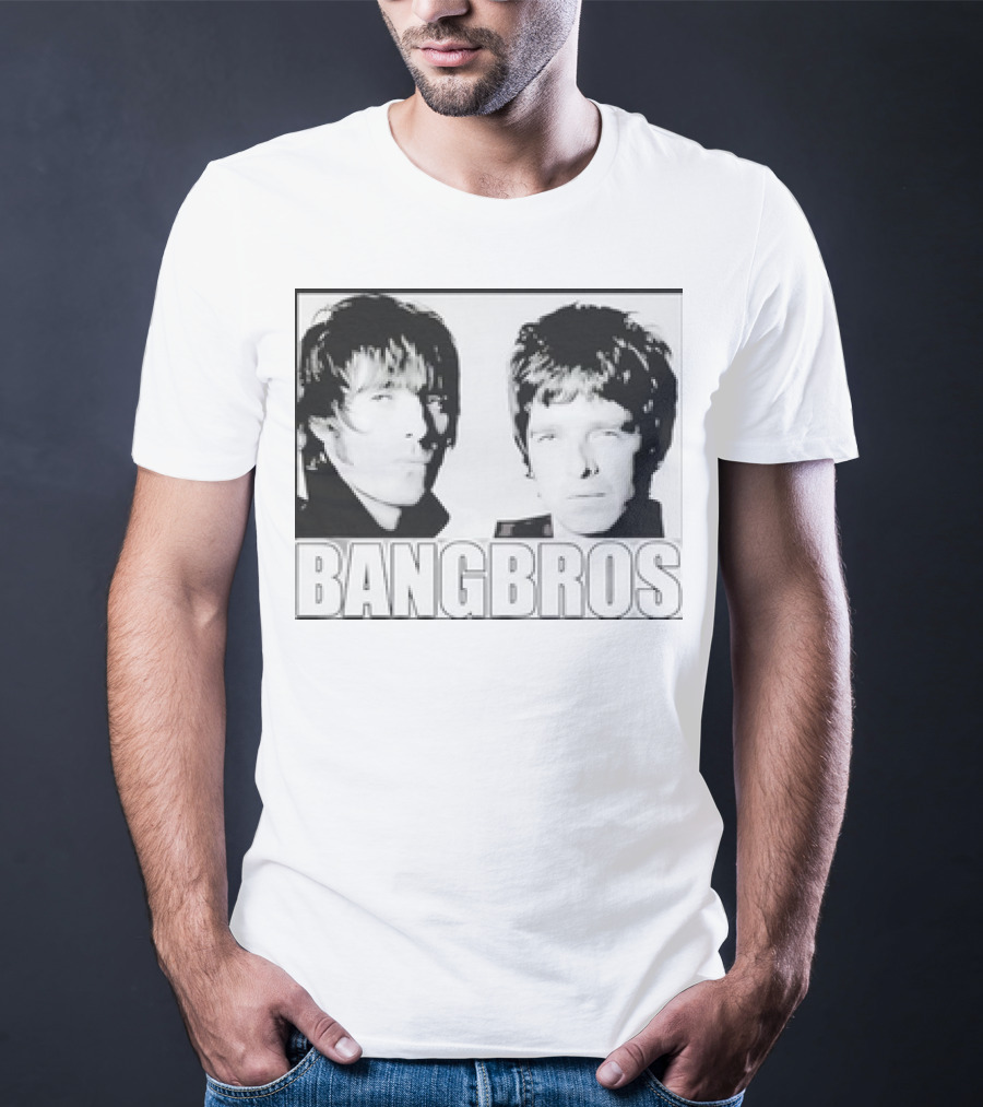 Bangbros Retro Picture Oasis Band Members Black And White Photo T-Shirt