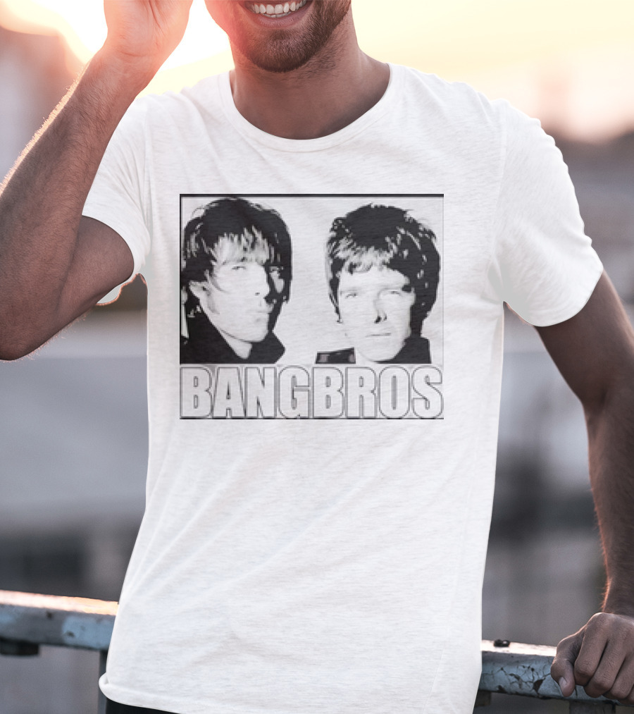 Bangbros Retro Picture Oasis Band Members Black And White Photo T-Shirt