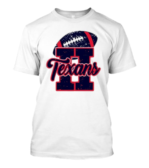 Retro Vintage Texans Football H Logo With Football T-Shirt