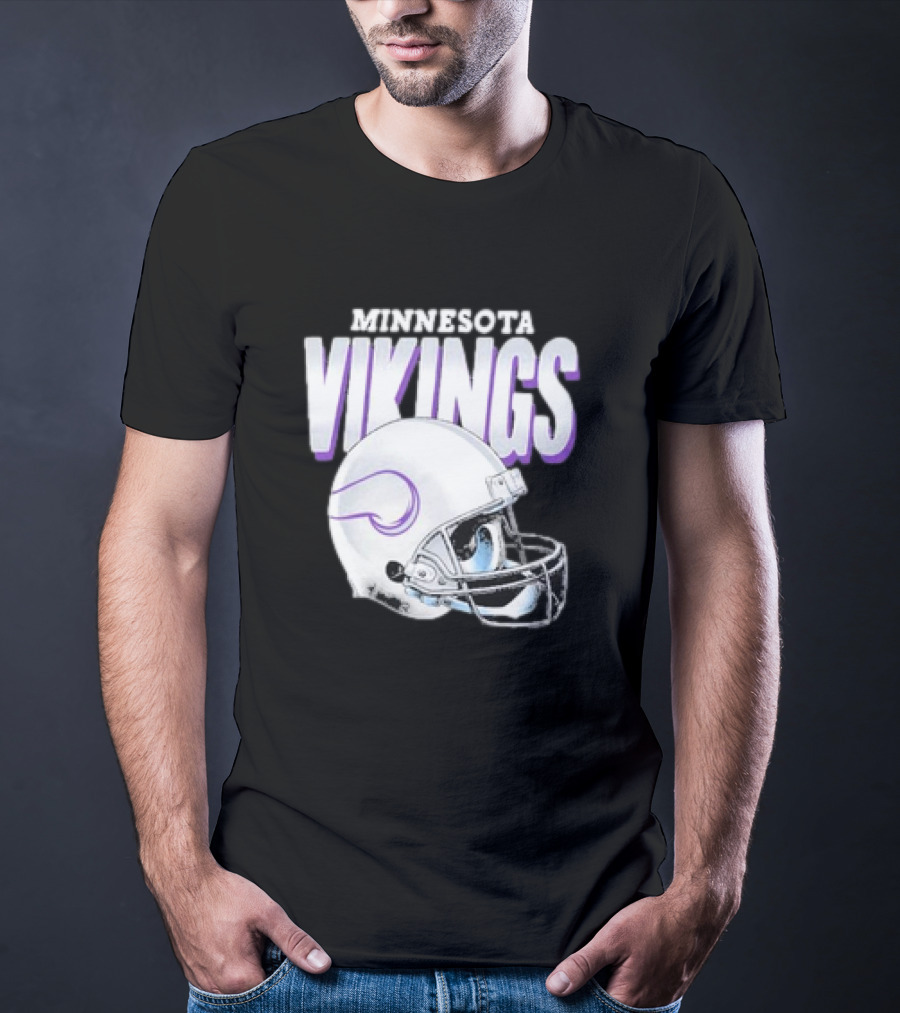 Minnesota Vikings Gradient Helmet NFL Merchandise T-Shirt