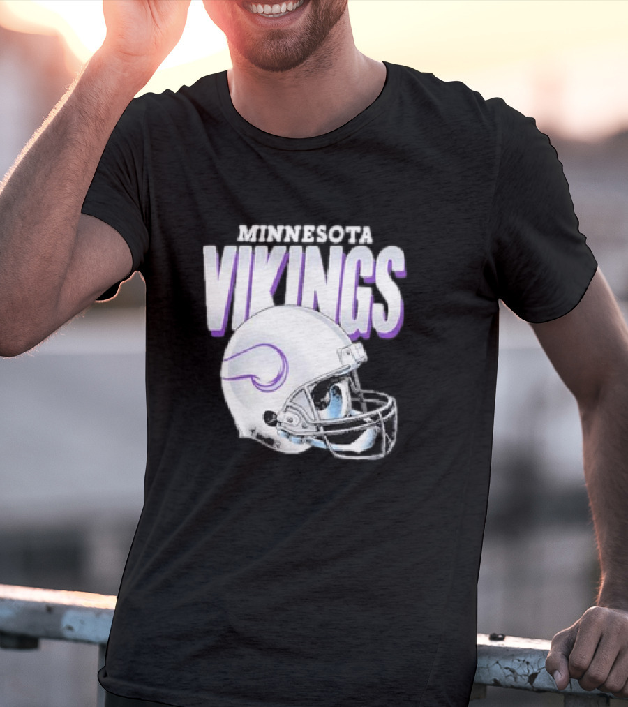 Minnesota Vikings Gradient Helmet NFL Merchandise T-Shirt