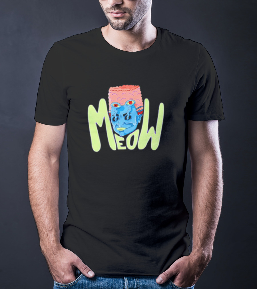 Meow Not Gary Snail Man Cartoon Multicolored Text And Unique Character T-Shirt