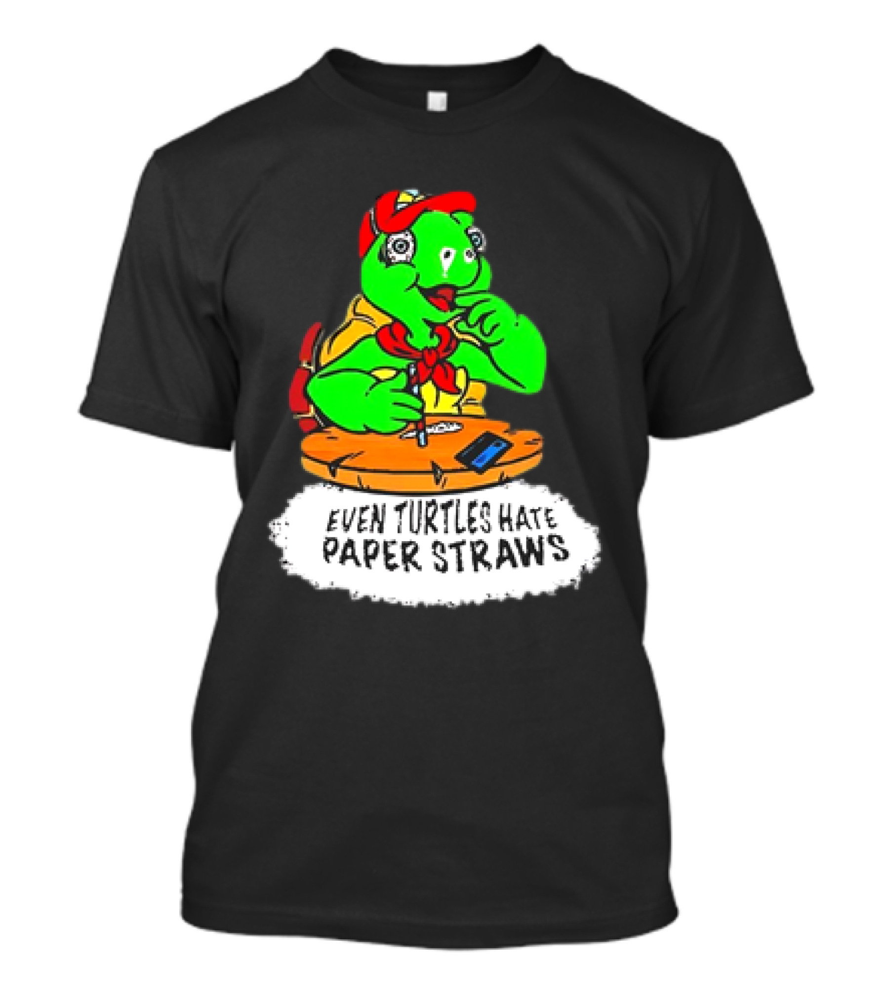 Isaac Butterfield Even Turtles Hate Paper Straws T-Shirt