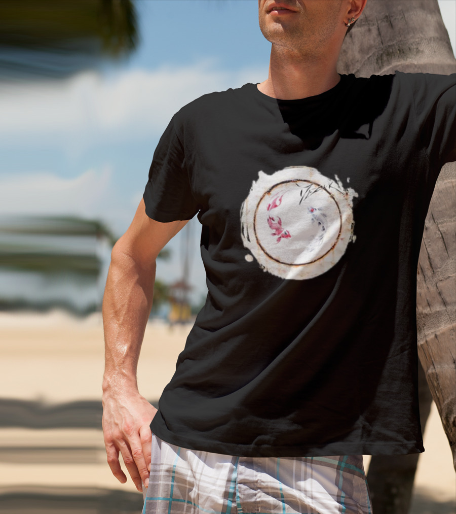 Mezak Harmony Koi Yin Yang Retro T-Shirt