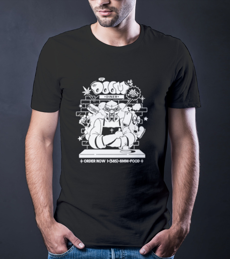 MF Doom's Diner Chef Doom Order Now Retro 585-8MM-FOOD T-Shirt