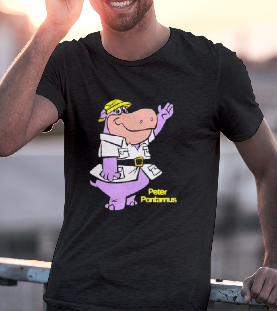 Peter Pontamus Cartoon Cute Hippo Safari T-Shirt