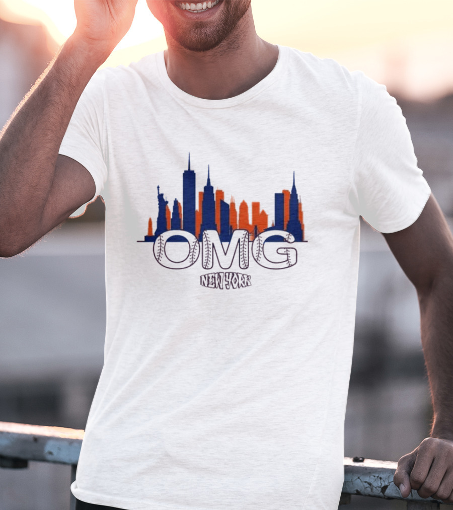 New York OMG Mets Skyline Queens Baseball T-Shirt