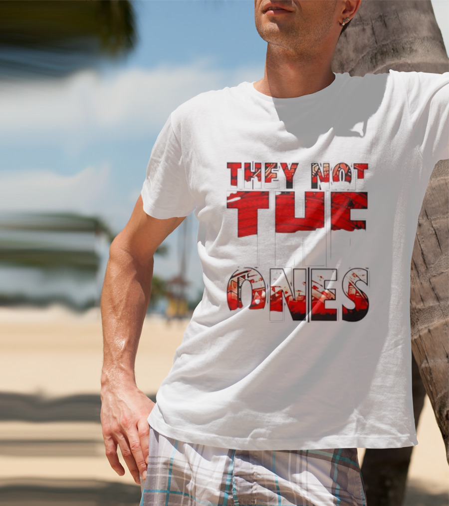 They Not The Ones WWE Red Pattern Text T-Shirt