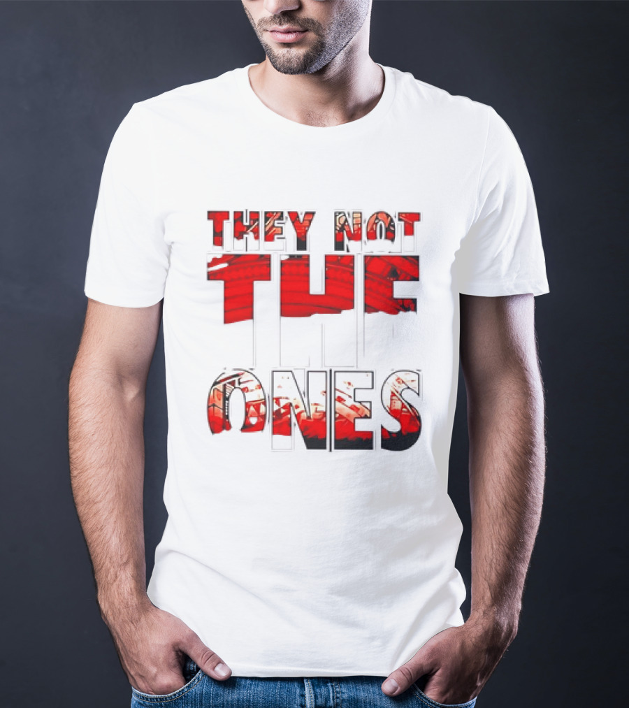 They Not The Ones WWE Red Pattern Text T-Shirt