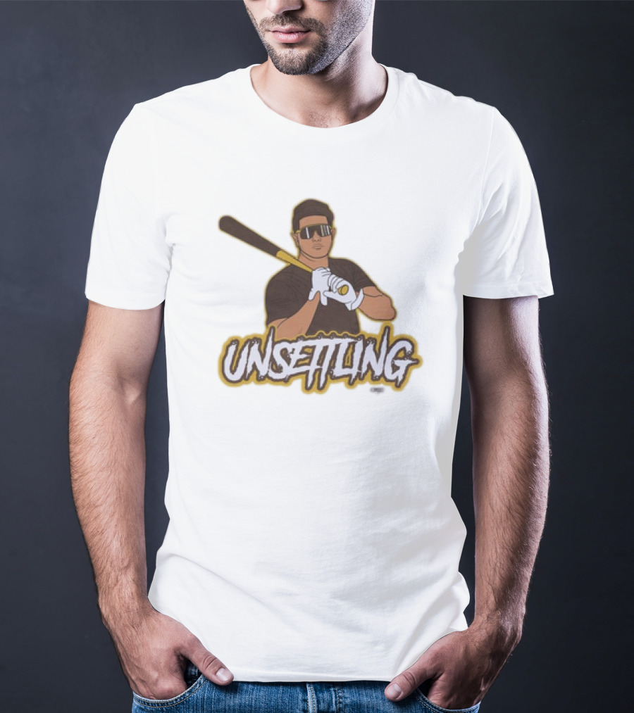 Unsettling Baseball Player With Bat And Gloves T-Shirt