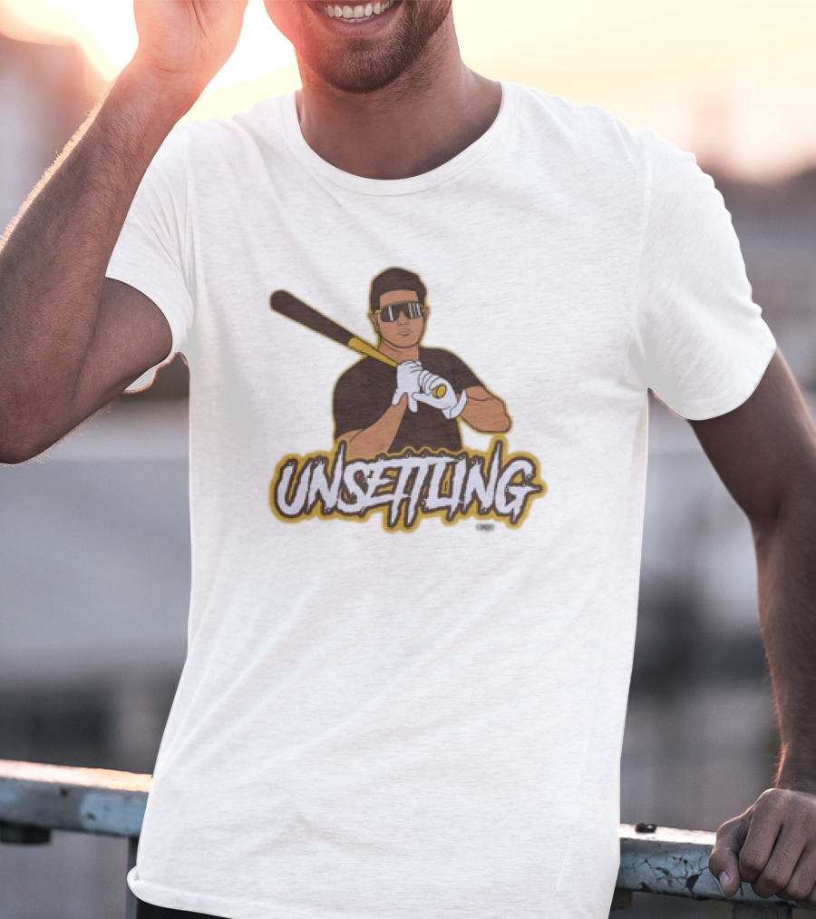 Unsettling Baseball Player With Bat And Gloves T-Shirt