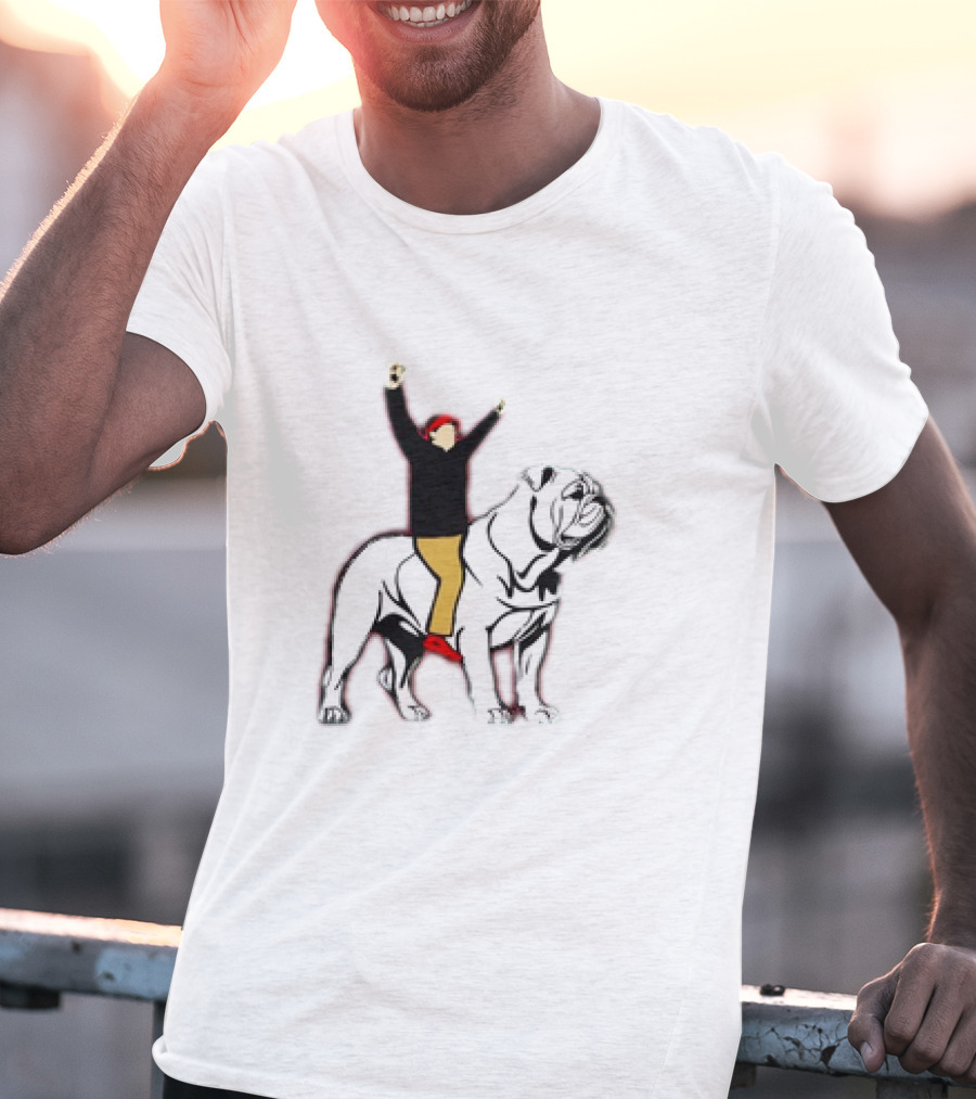 Kirby Smart And Uga Riding Into Battle Youth Competitor Bulldog Team Spirit T-Shirt