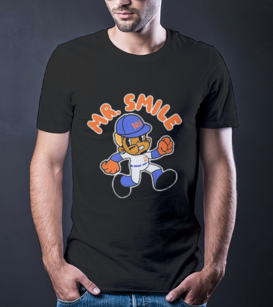 Mr. Smile New York Mets NY Baseball Character T-Shirt