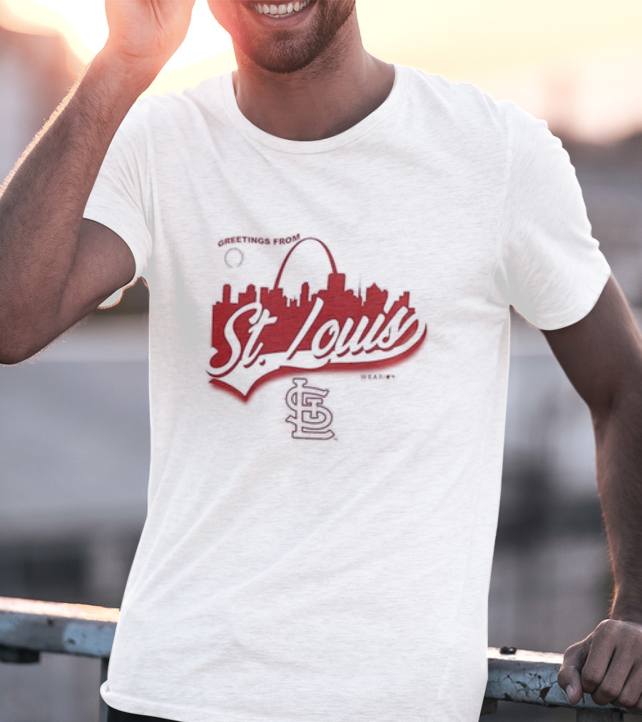 Greetings From St. Louis Cardinals Skyline STL T-Shirt