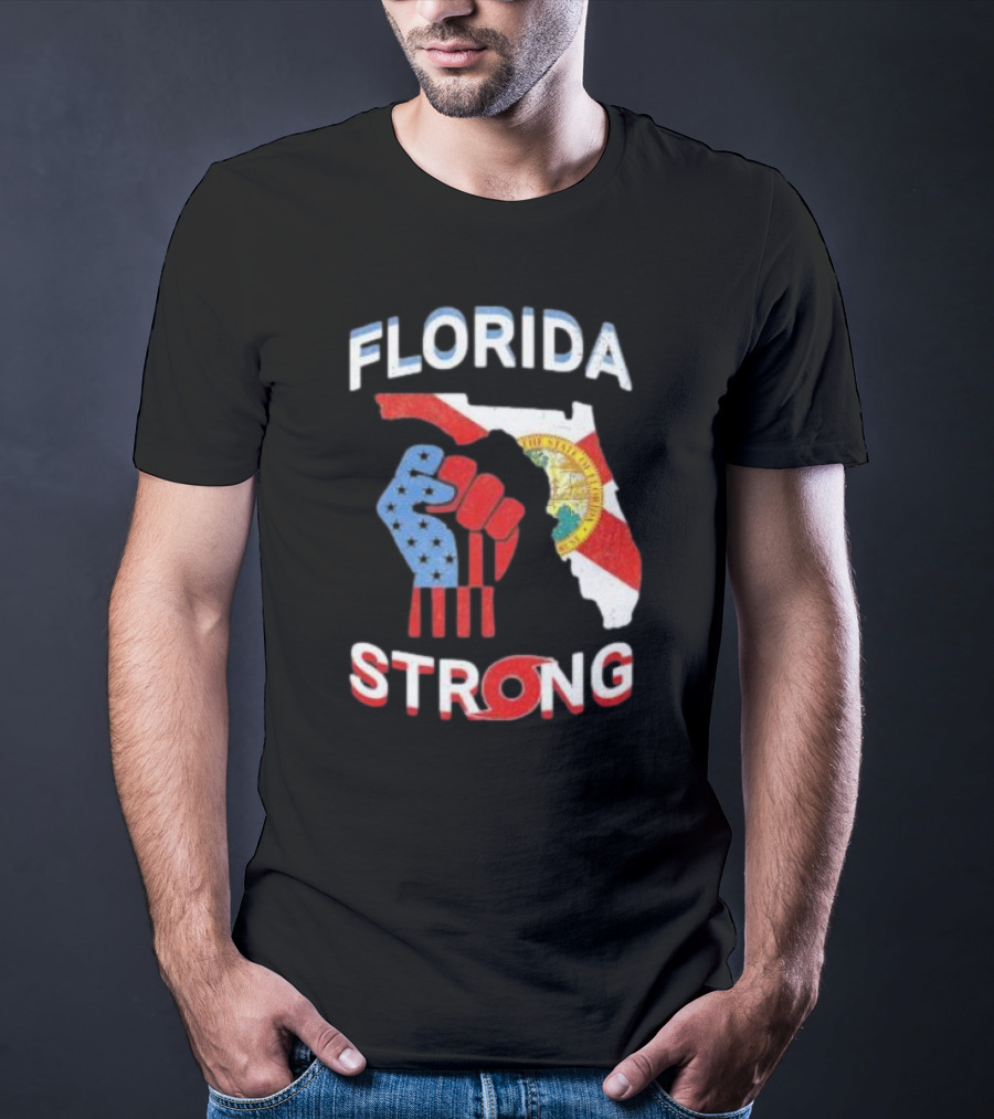 Florida Strong Pride Support Floridians State Flag Fist T-Shirt