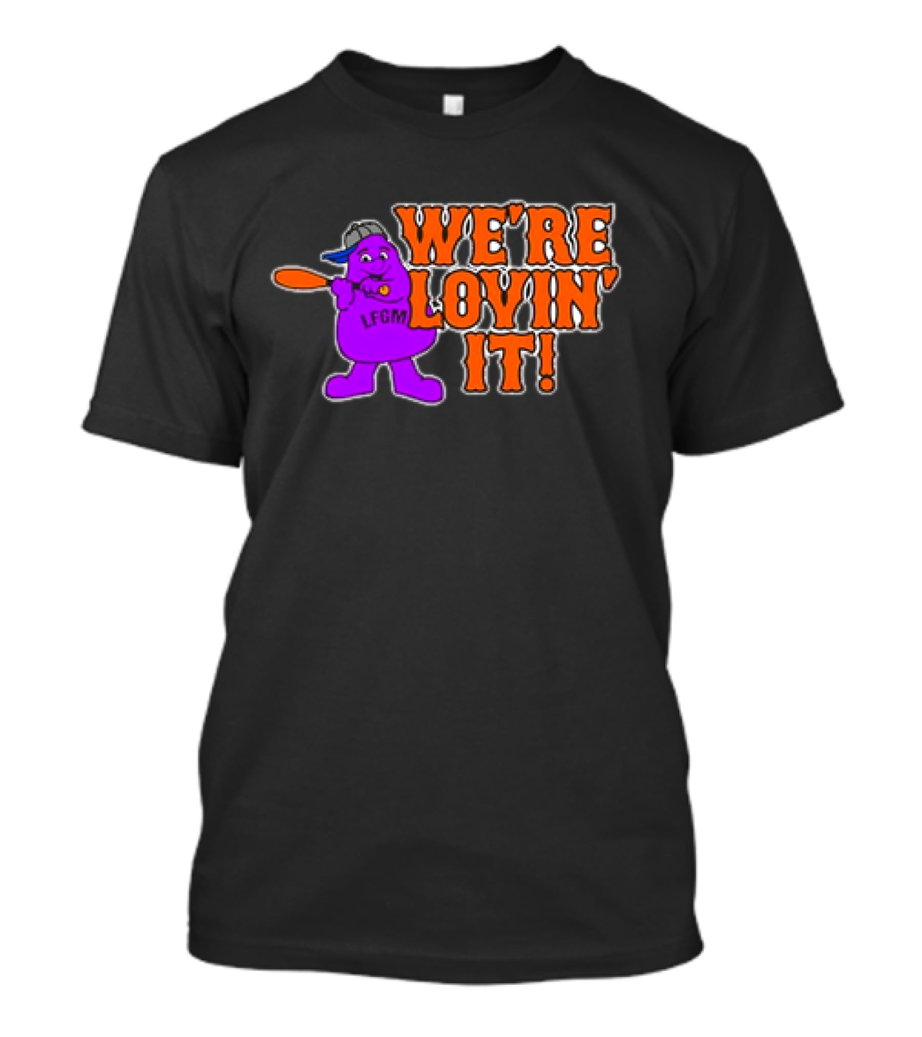 New York Mets LFGM Grimace We're Lovin' It T-Shirt