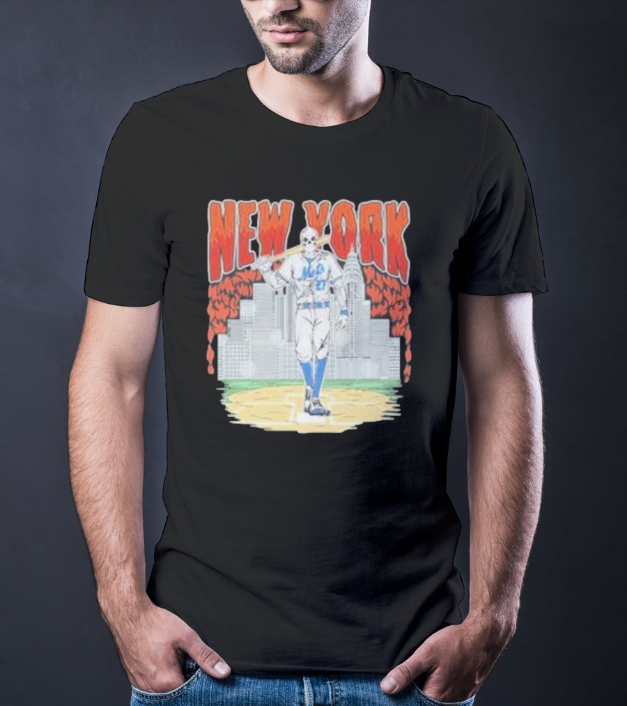 New York Mets Reed Garrett Skyline Baseball T-Shirt