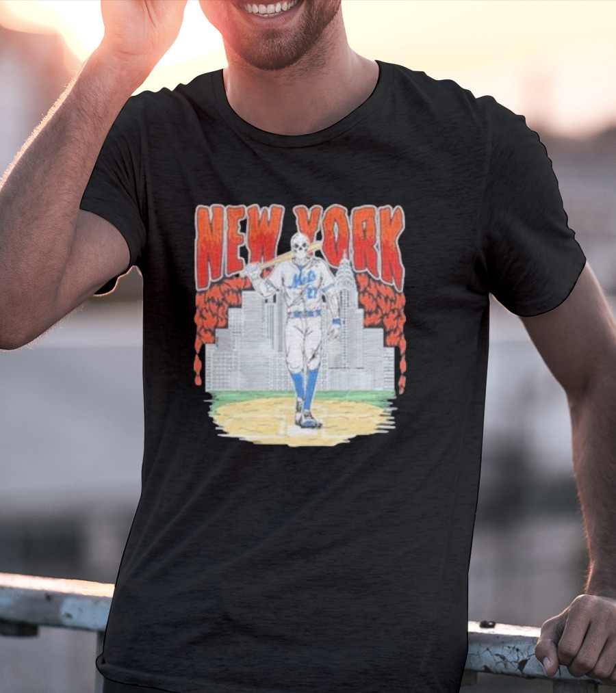 New York Mets Reed Garrett Skyline Baseball T-Shirt