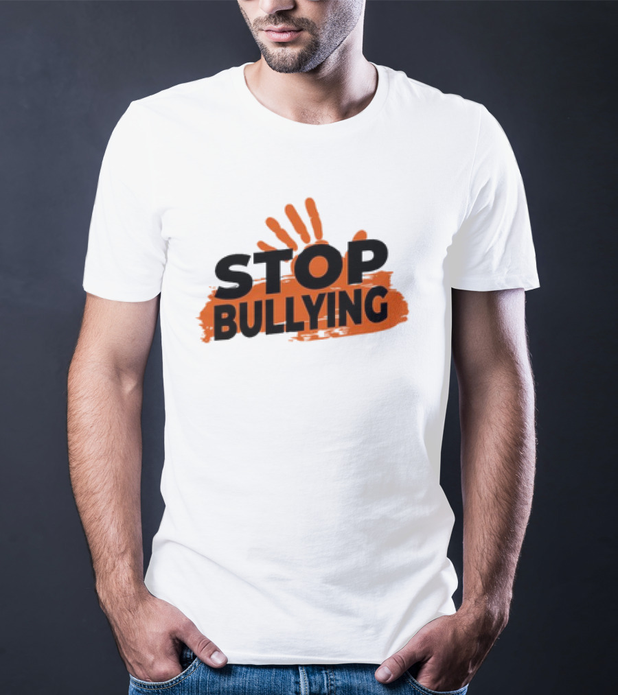 Eudy Stop Bullying Handprint Message T-Shirt