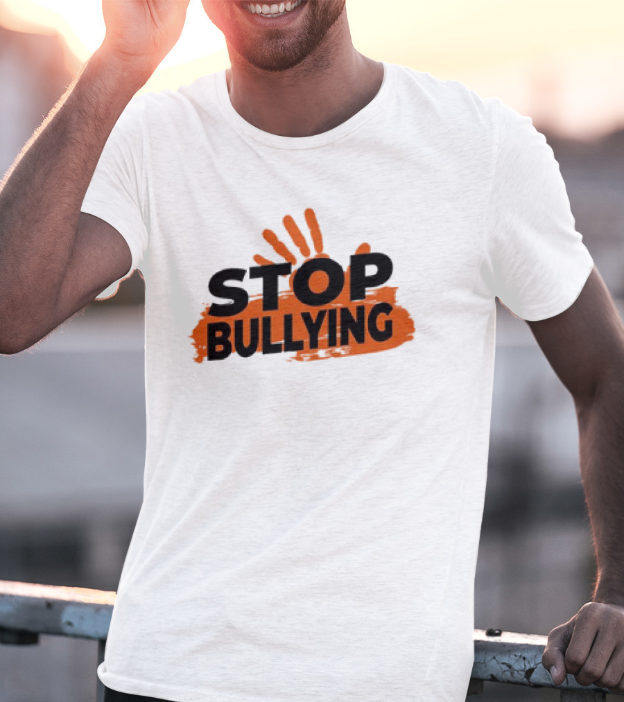 Eudy Stop Bullying Handprint Message T-Shirt