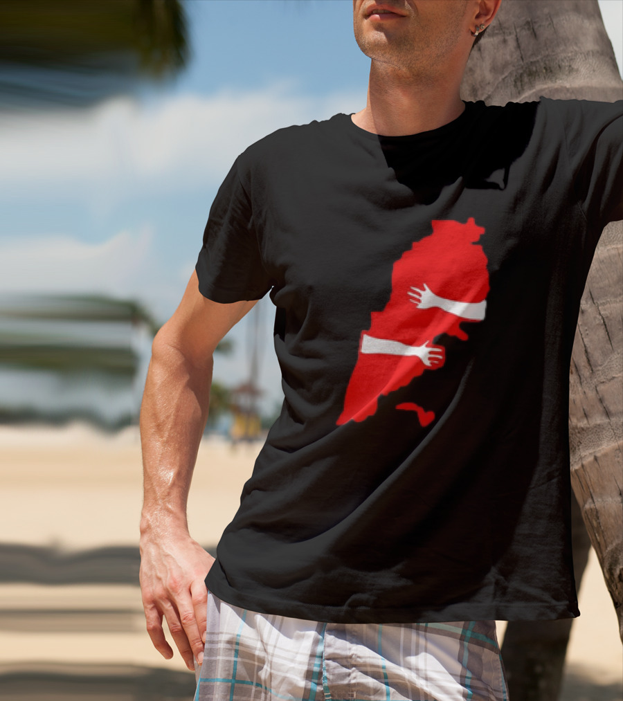 Lebanese Hug Red Map Embrace T-Shirt