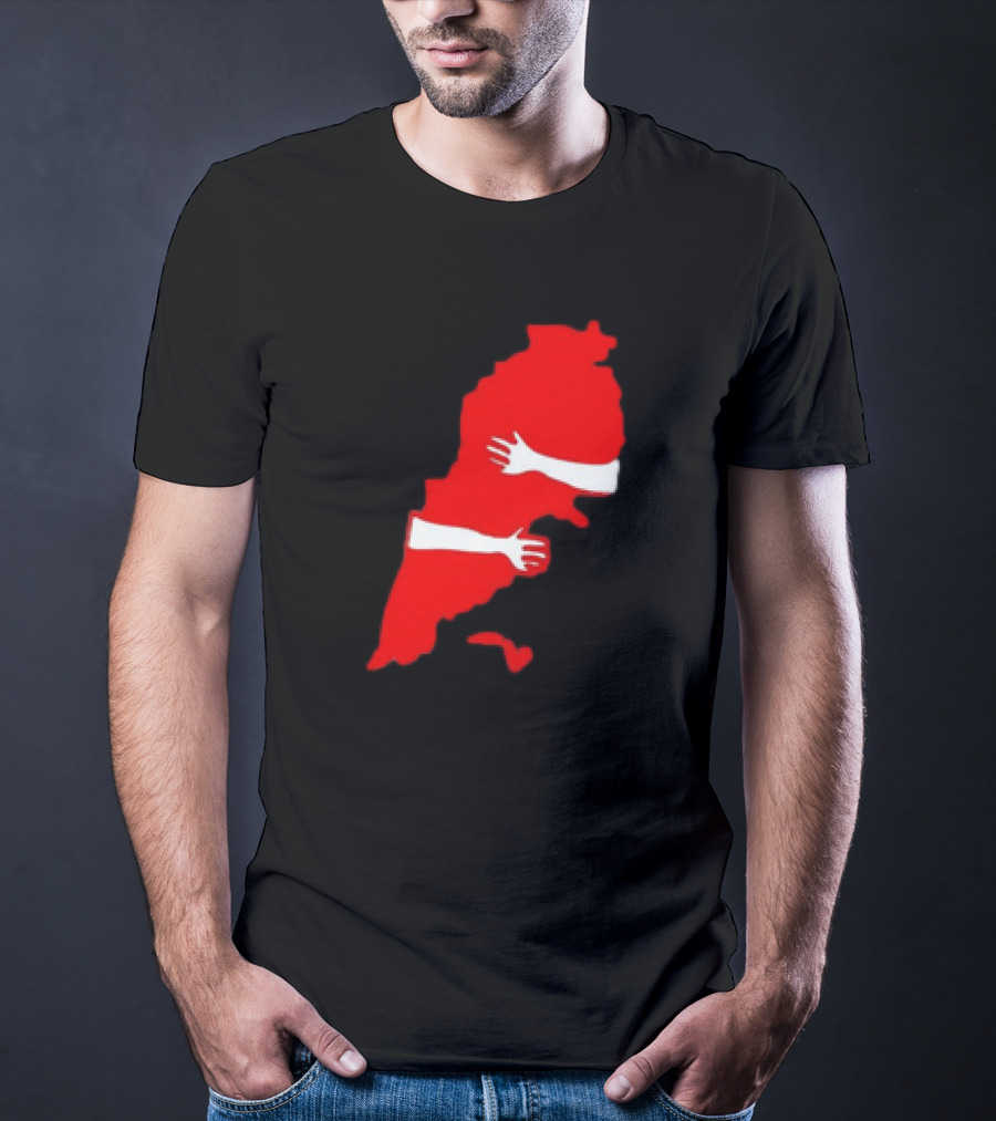 Lebanese Hug Red Map Embrace T-Shirt