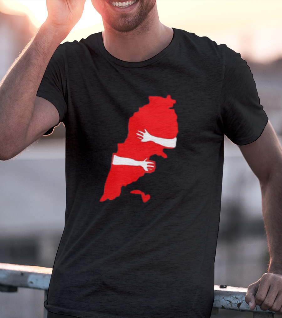 Lebanese Hug Red Map Embrace T-Shirt