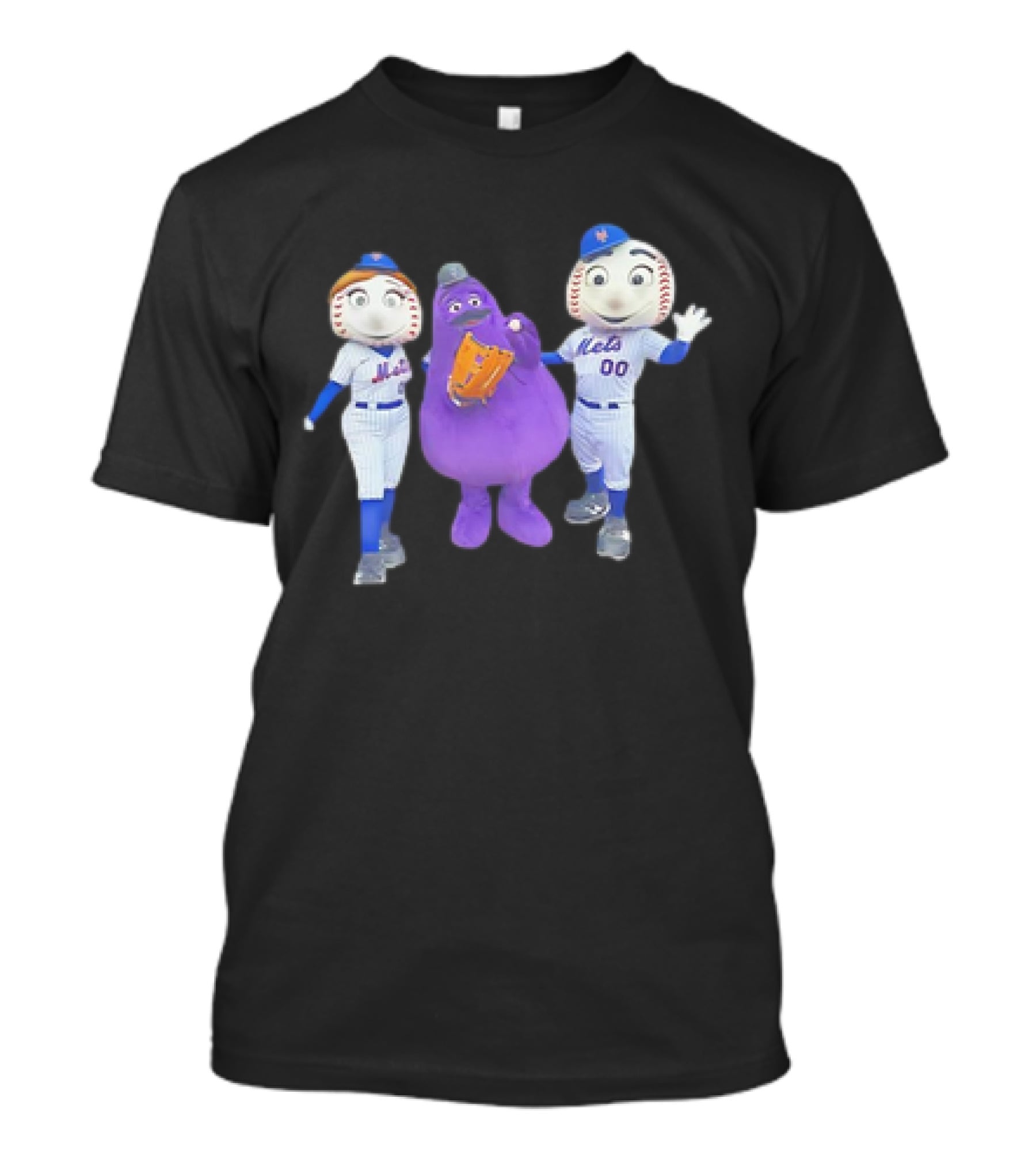 Mrs Met Grimace Mr Met Mets Baseball Characters Collaboration T-Shirt