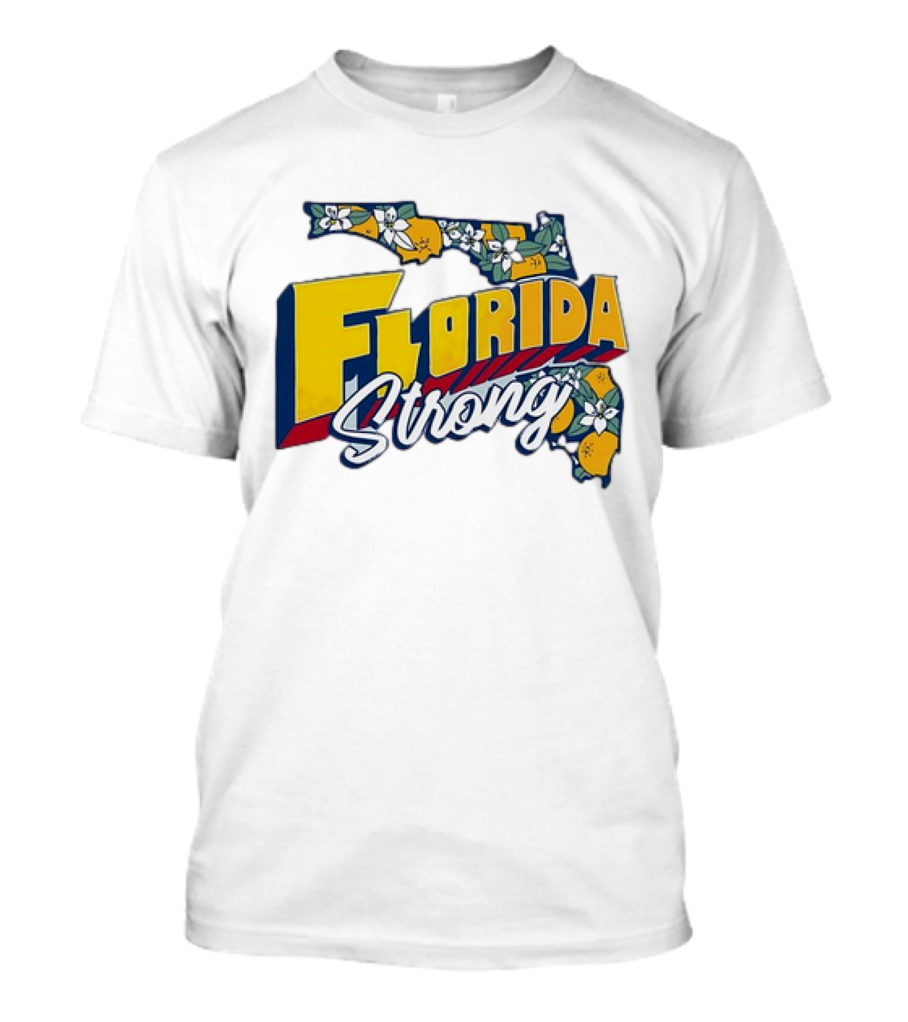 Florida Strong State Outline Orange Blossom T-Shirt