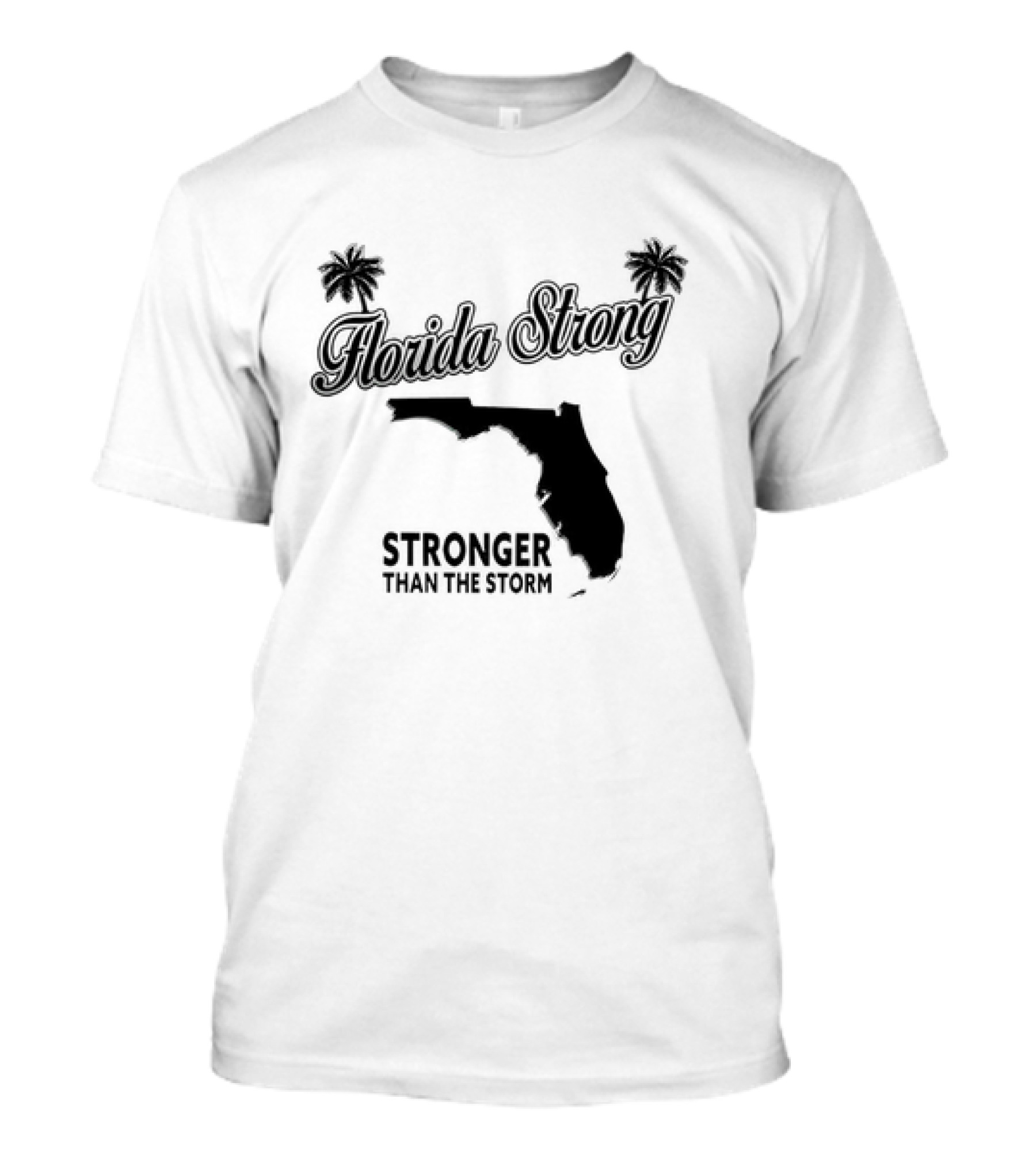 Florida Strong Stronger Than The Storm Map With Palm Trees T-Shirt
