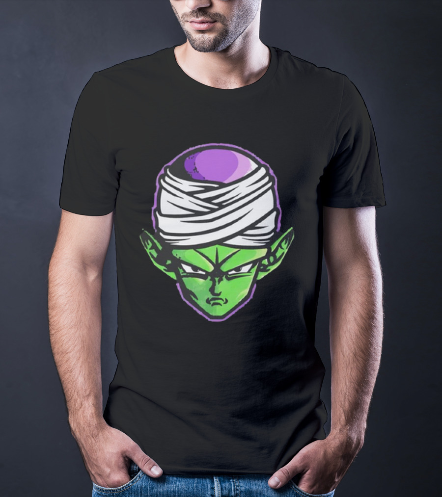 Piccolo Dragon Ball Z Green Face Turban Anime Character T-Shirt