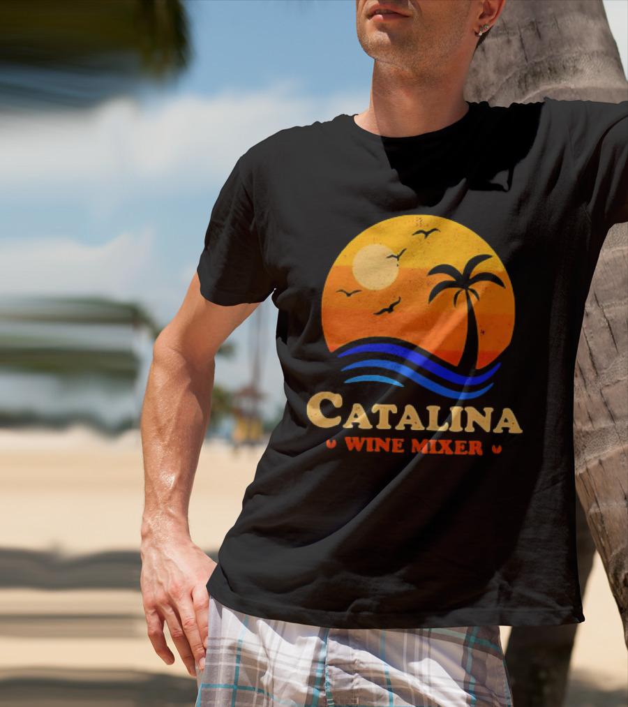 Step Brothers Catalina Wine Mixer Vintage Sunset Palm Island T-Shirt