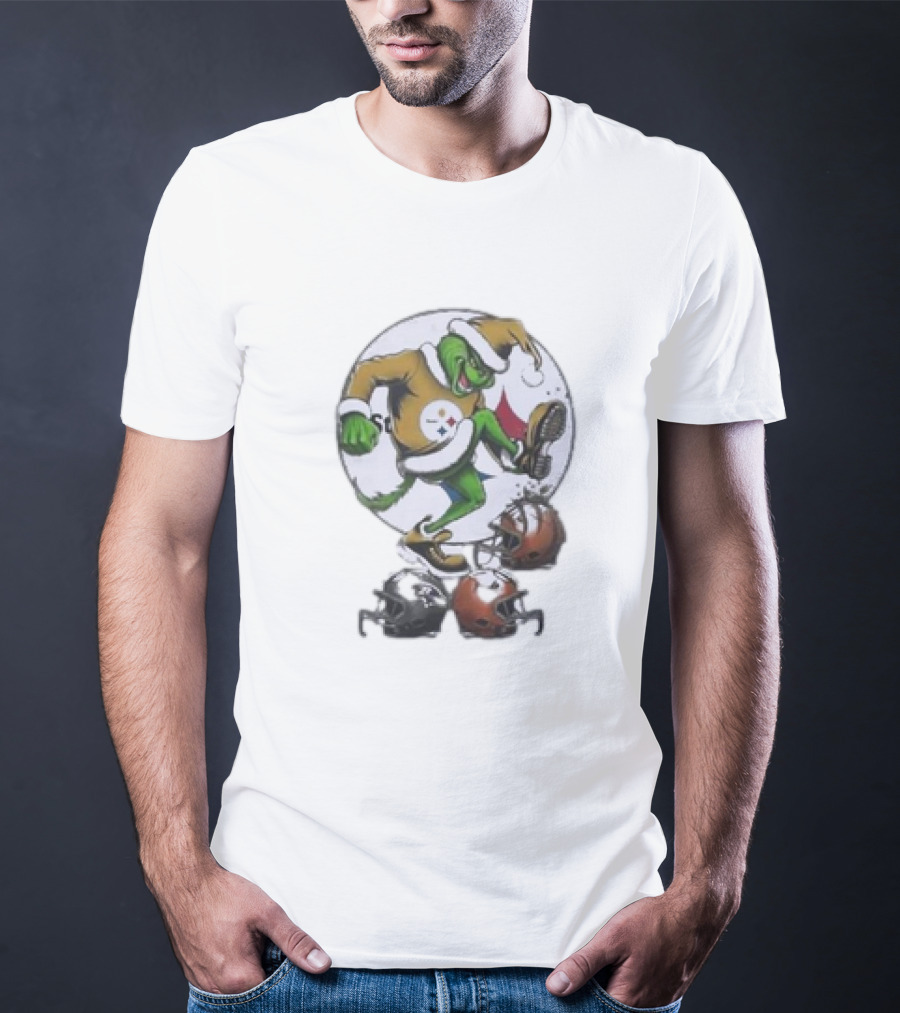 Christmas Grinch Pittsburgh Steelers Stomp NFL Teams T-Shirt