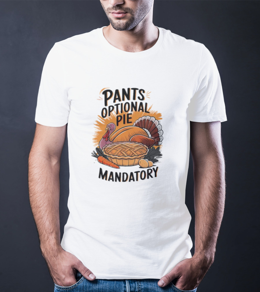 Pants Optional Pie Mandatory Thanksgiving Turkey And Pie T-Shirt