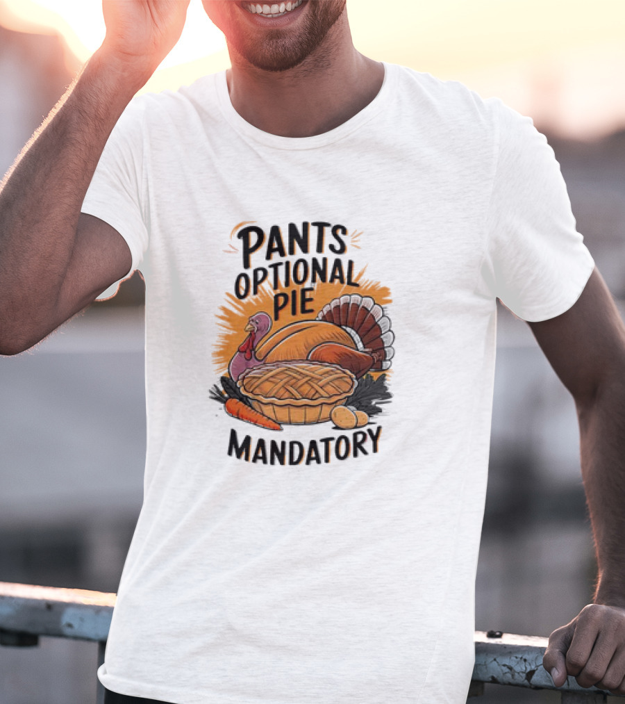 Pants Optional Pie Mandatory Thanksgiving Turkey And Pie T-Shirt