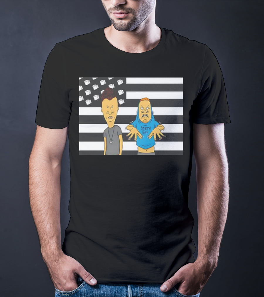 Beavis And Butthead Cornholio Death Rap American Flag T-Shirt