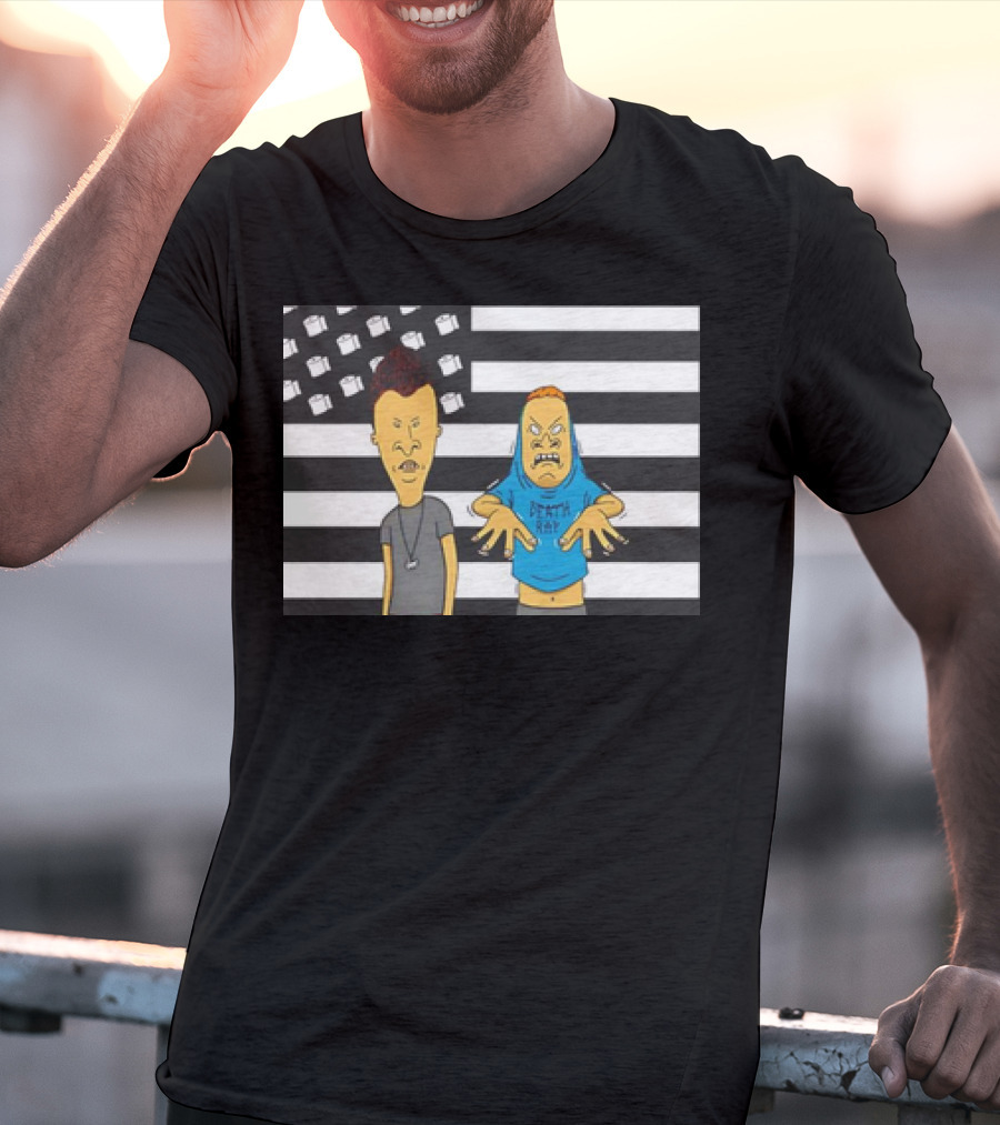 Beavis And Butthead Cornholio Death Rap American Flag T-Shirt