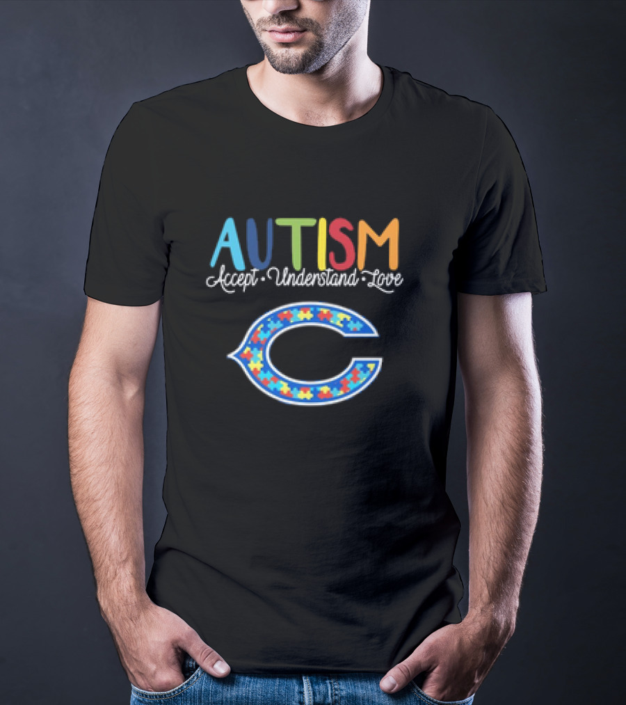 Chicago Bears NFL Autism Accept Understand Love Awareness T-Shirt